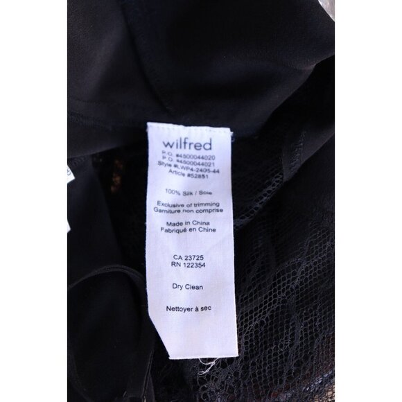 Wilfred Aritzia Women's Size XS Black Chimere Camisole Silk Lace Trim Tank Top - Picture 4 of 6